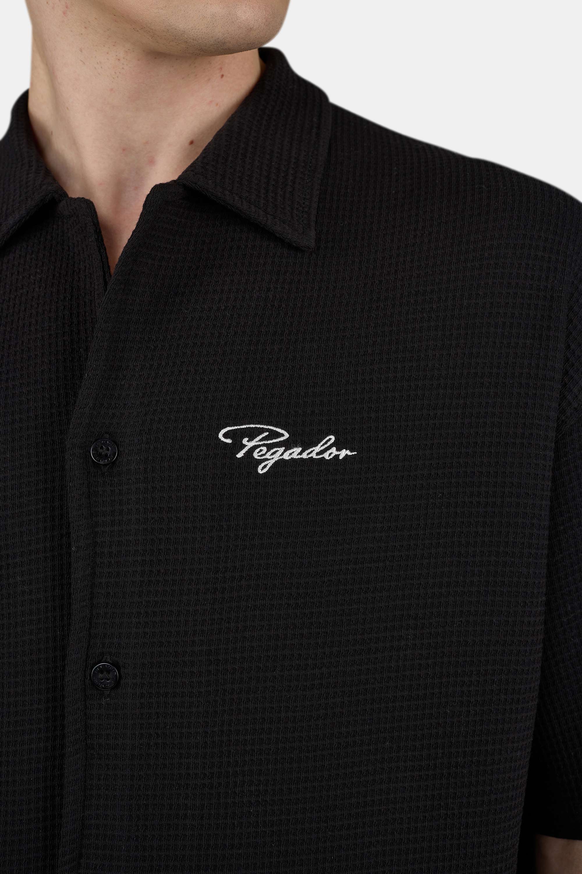 Signar Waffle Shortsleeve Shirt Washed Black