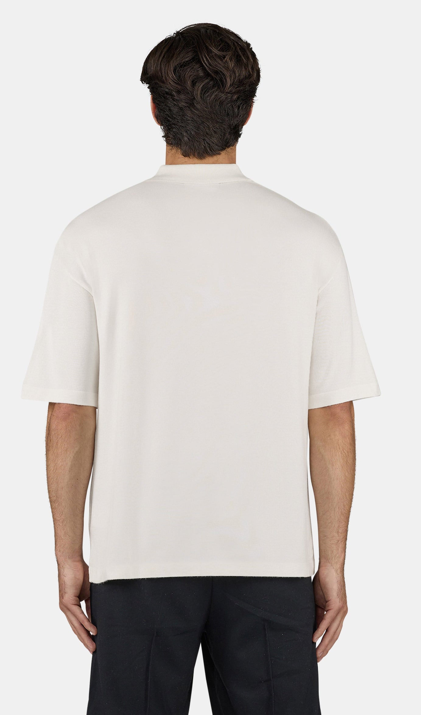 Casan Fine Knit Polo Shirt Unbleached