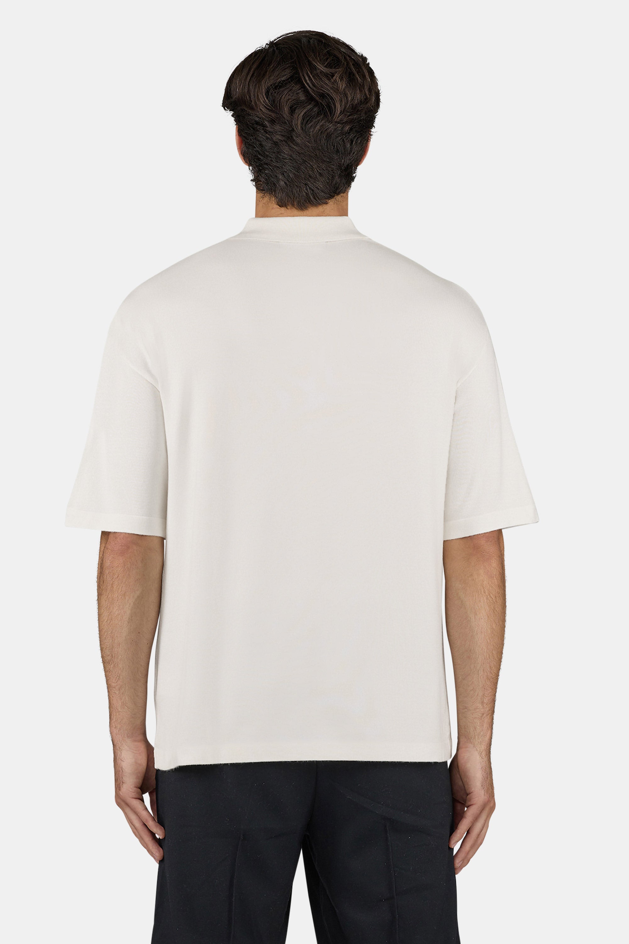 Casan Fine Knit Polo Shirt Unbleached