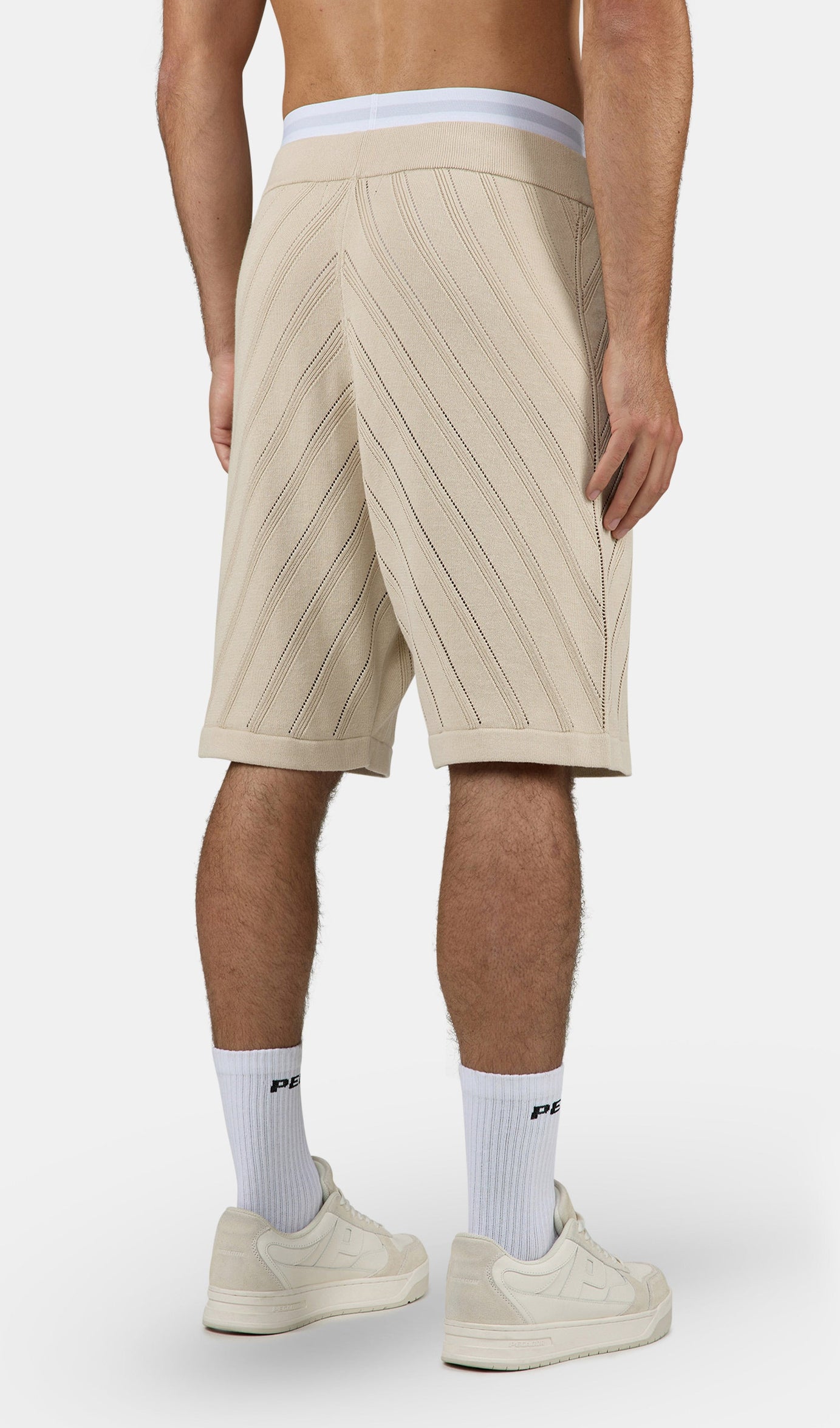 Canva Knit Shorts Light Beige