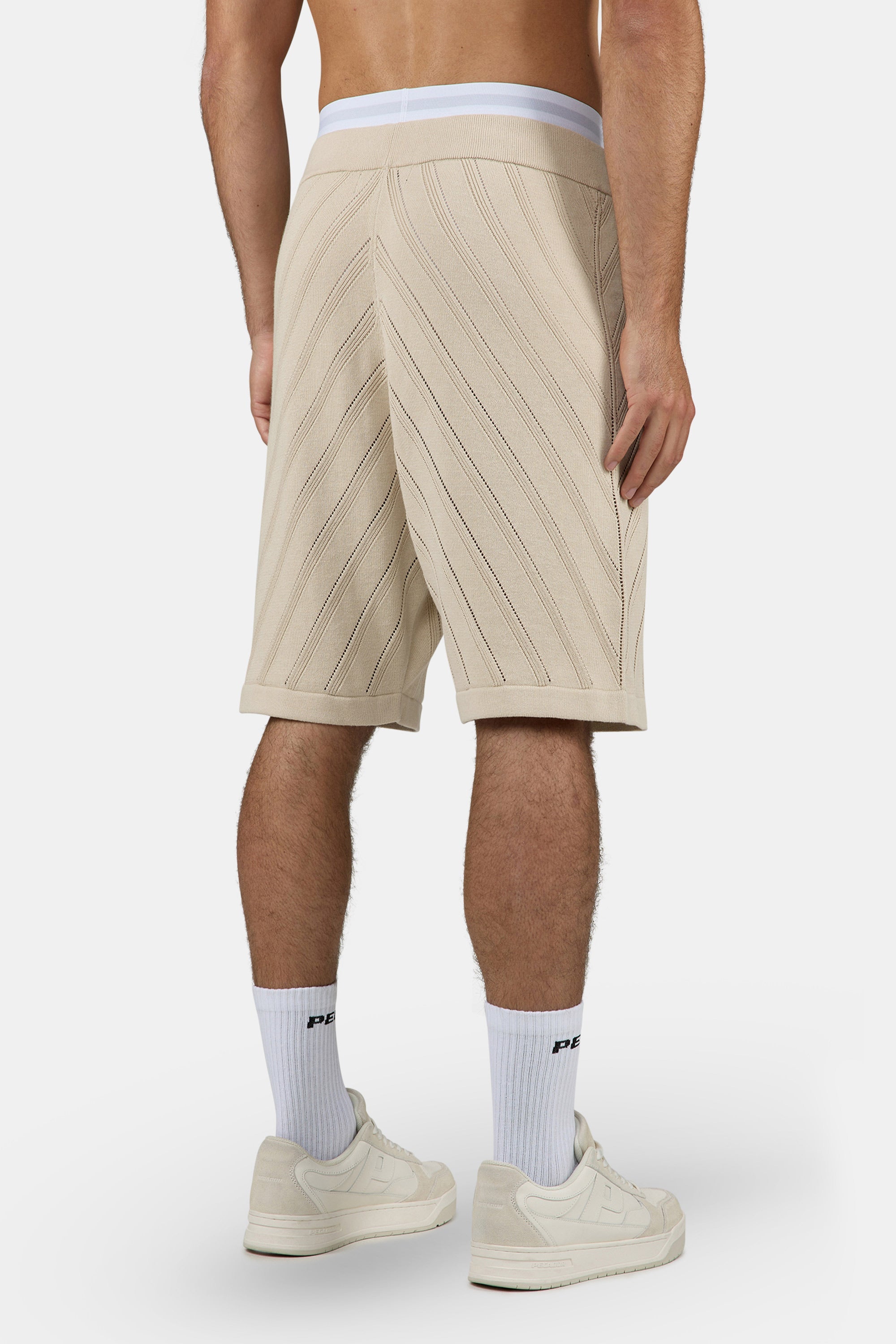 Canva Knit Shorts Light Beige