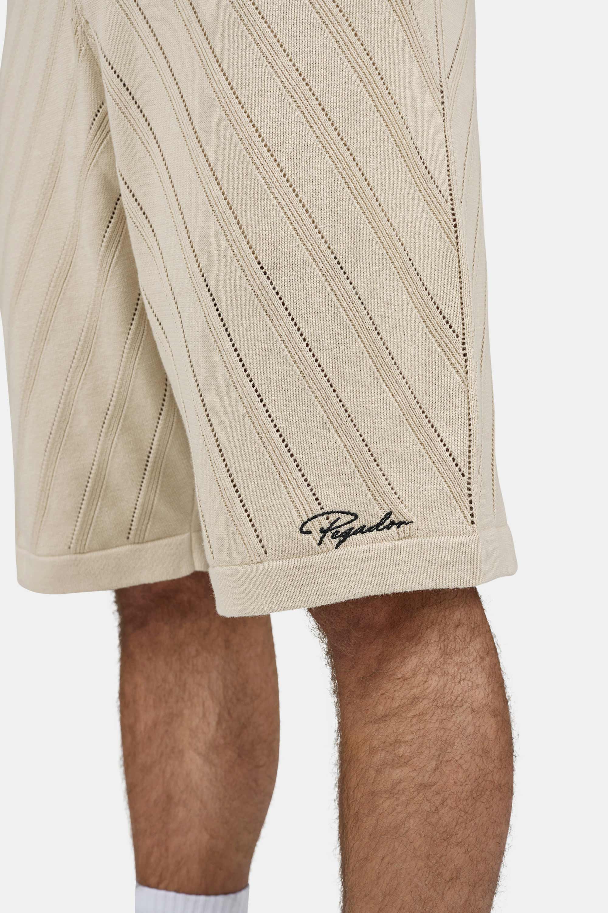 Canva Knit Shorts Light Beige