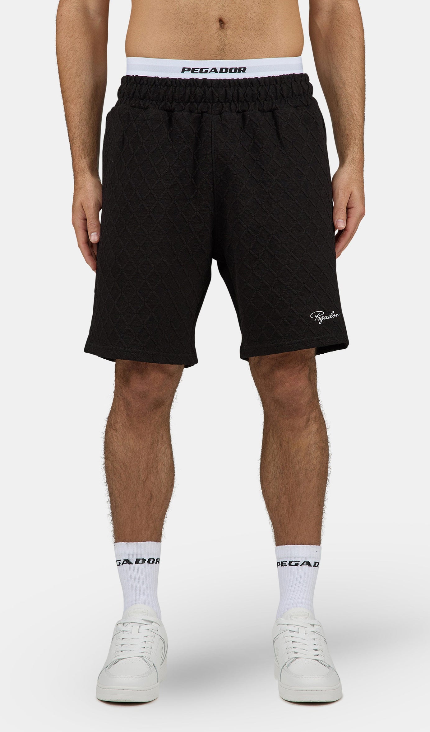 Jovren Structured Shorts Black White