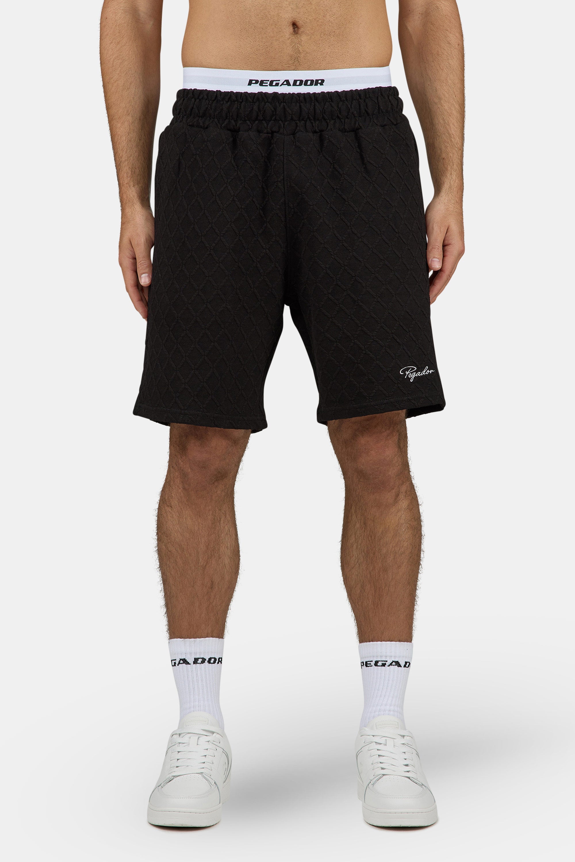 Jovren Structured Shorts Black White
