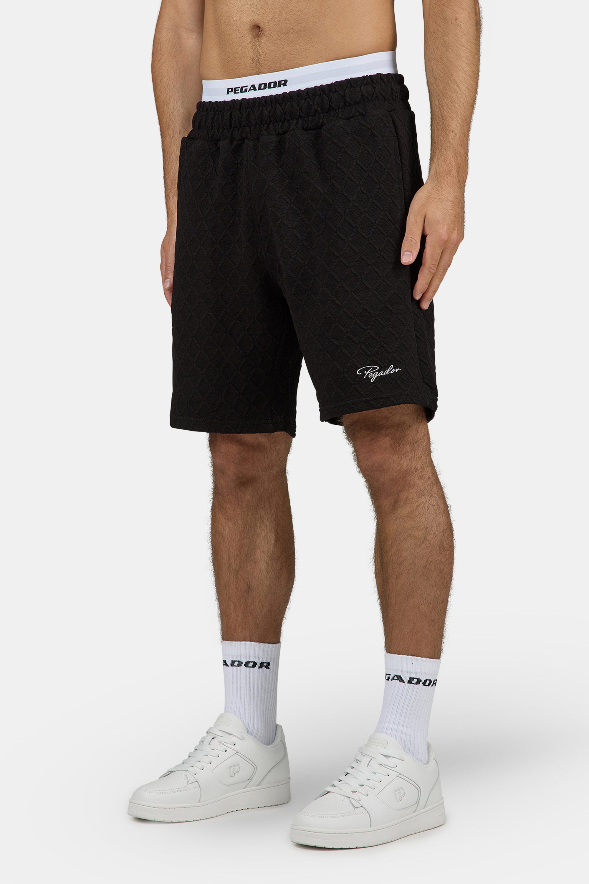 Jovren Structured Shorts Black White