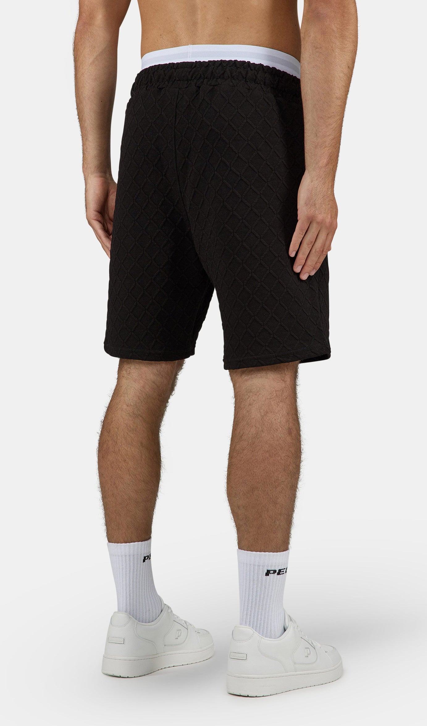 Jovren Structured Shorts Black White