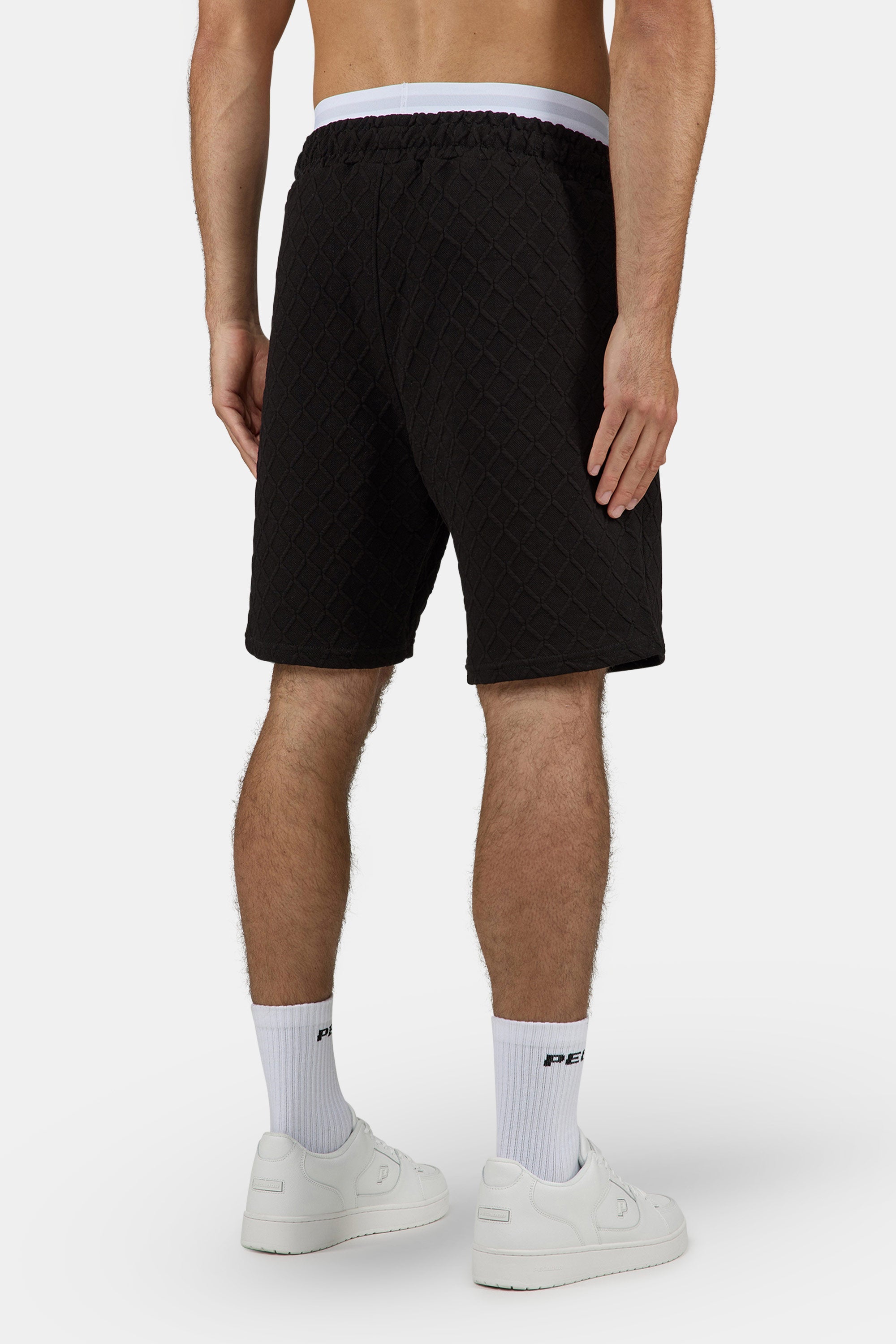 Jovren Structured Shorts Black White