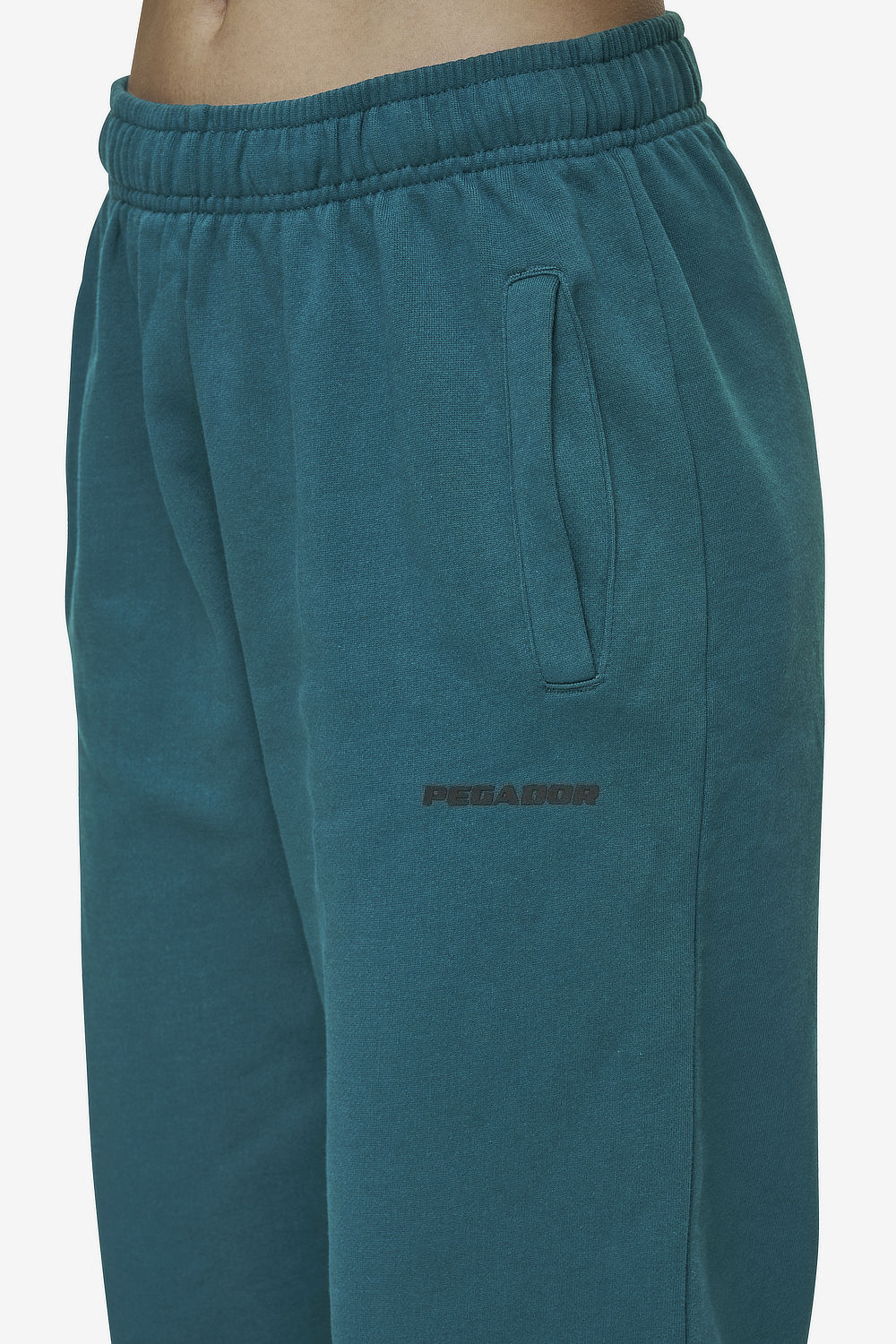 Villa High Waisted Sweat Pants Washed Urban Turquoise Black Gum