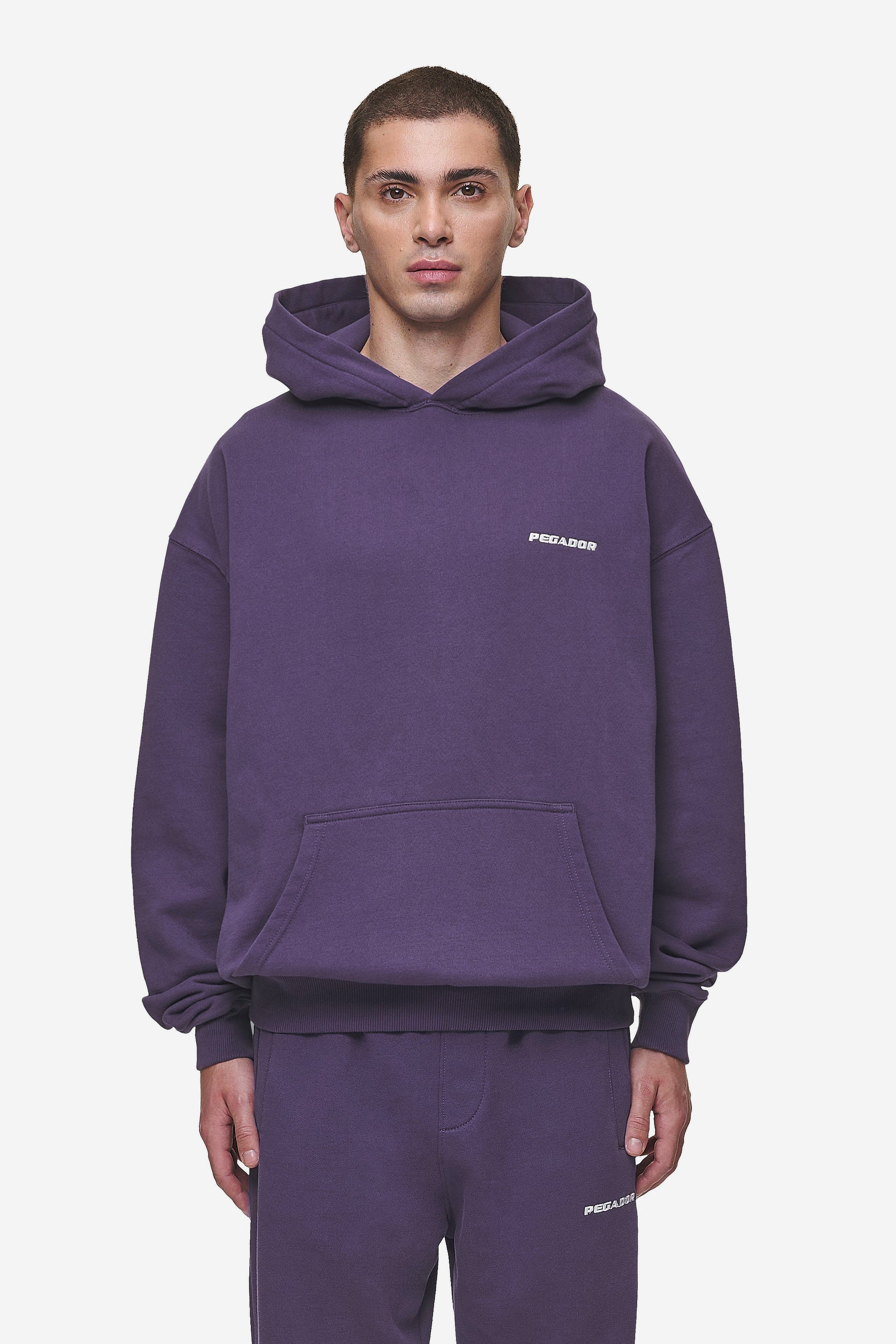 Logo Oversized Hoodie Washed Deep Purple