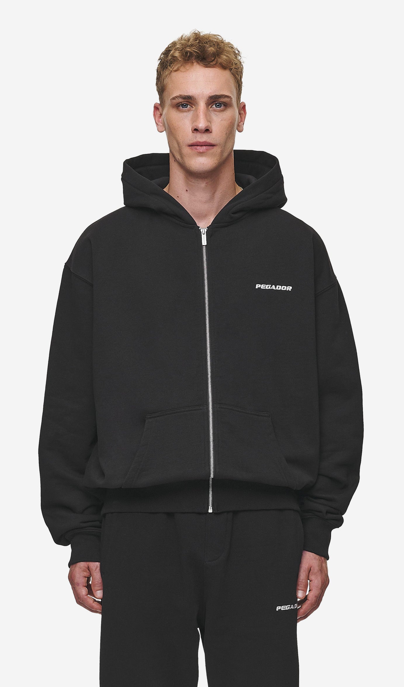 Logo Oversized Sweat Jacket Washed Black