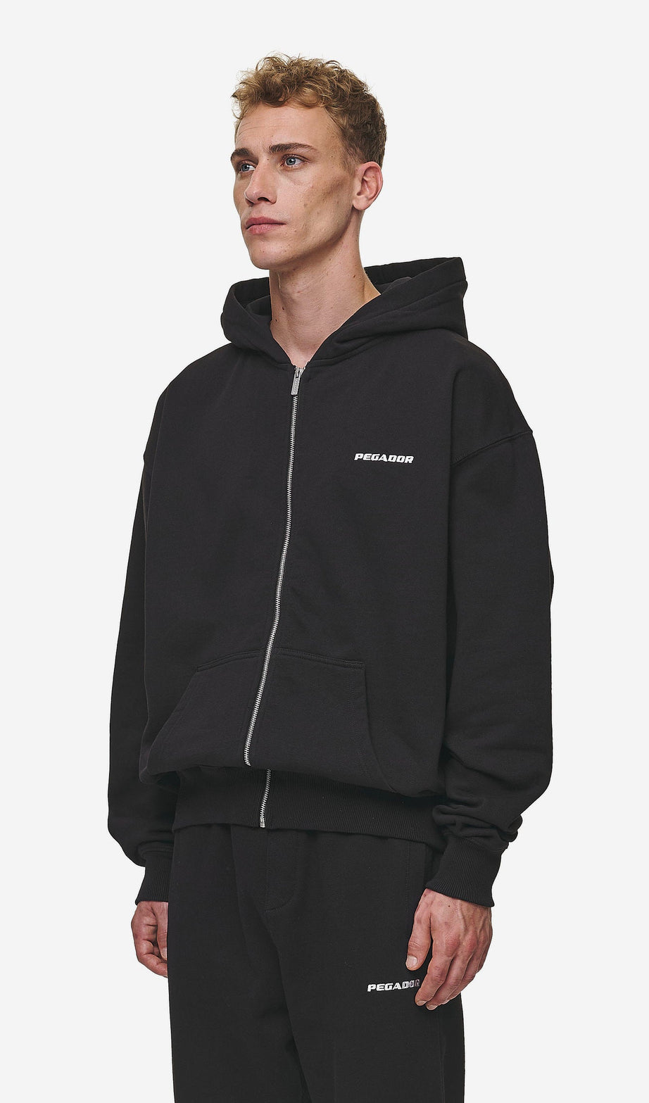 Logo Oversized Sweat Jacket Washed Black