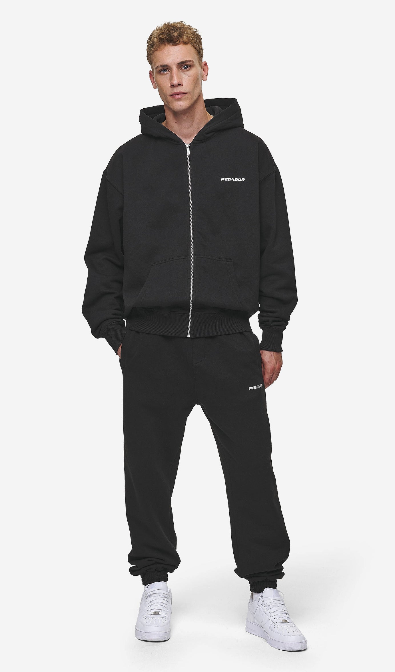 Logo Oversized Sweat Jacket Washed Black