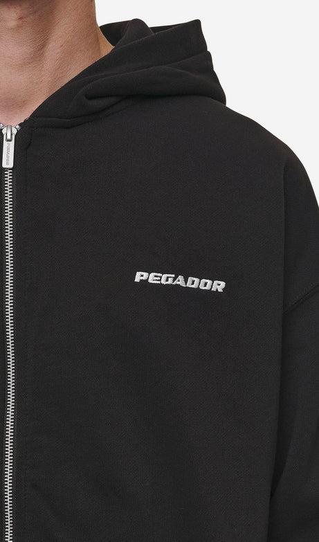 Logo Oversized Sweat Jacket Washed Black