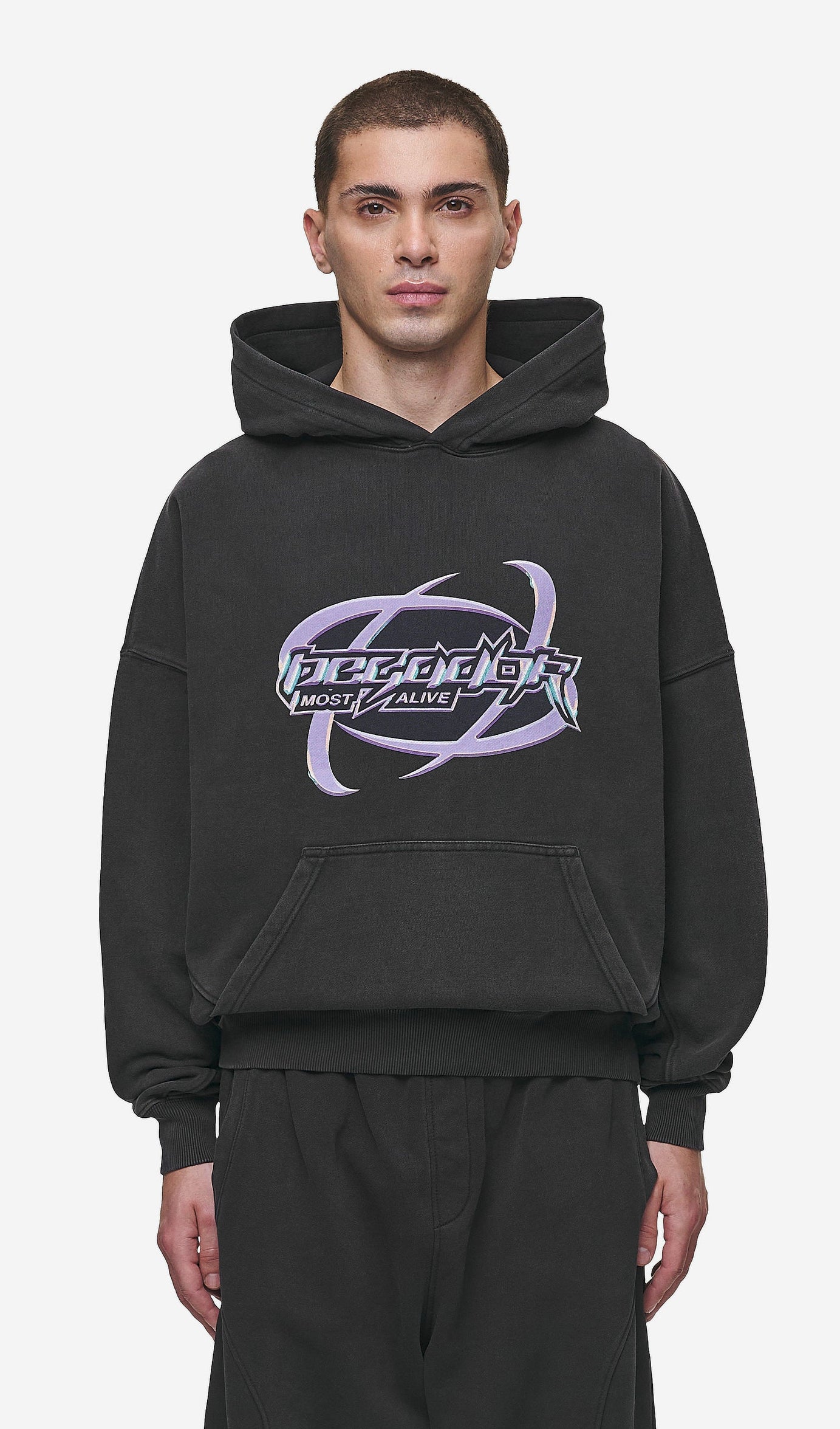 Mill Boxy Hoodie Vintage Black