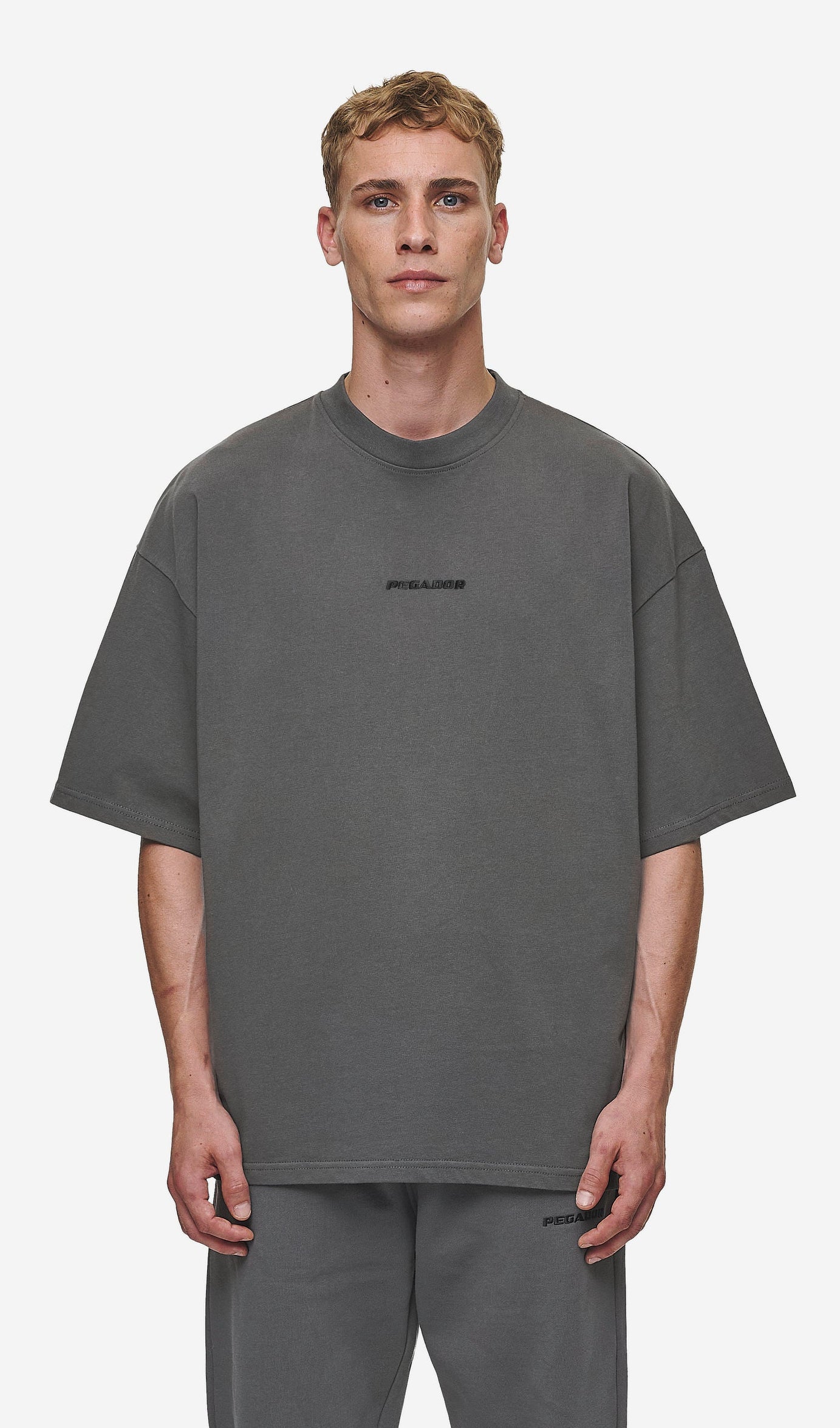 Logo Boxy Tee Washed Anthracite