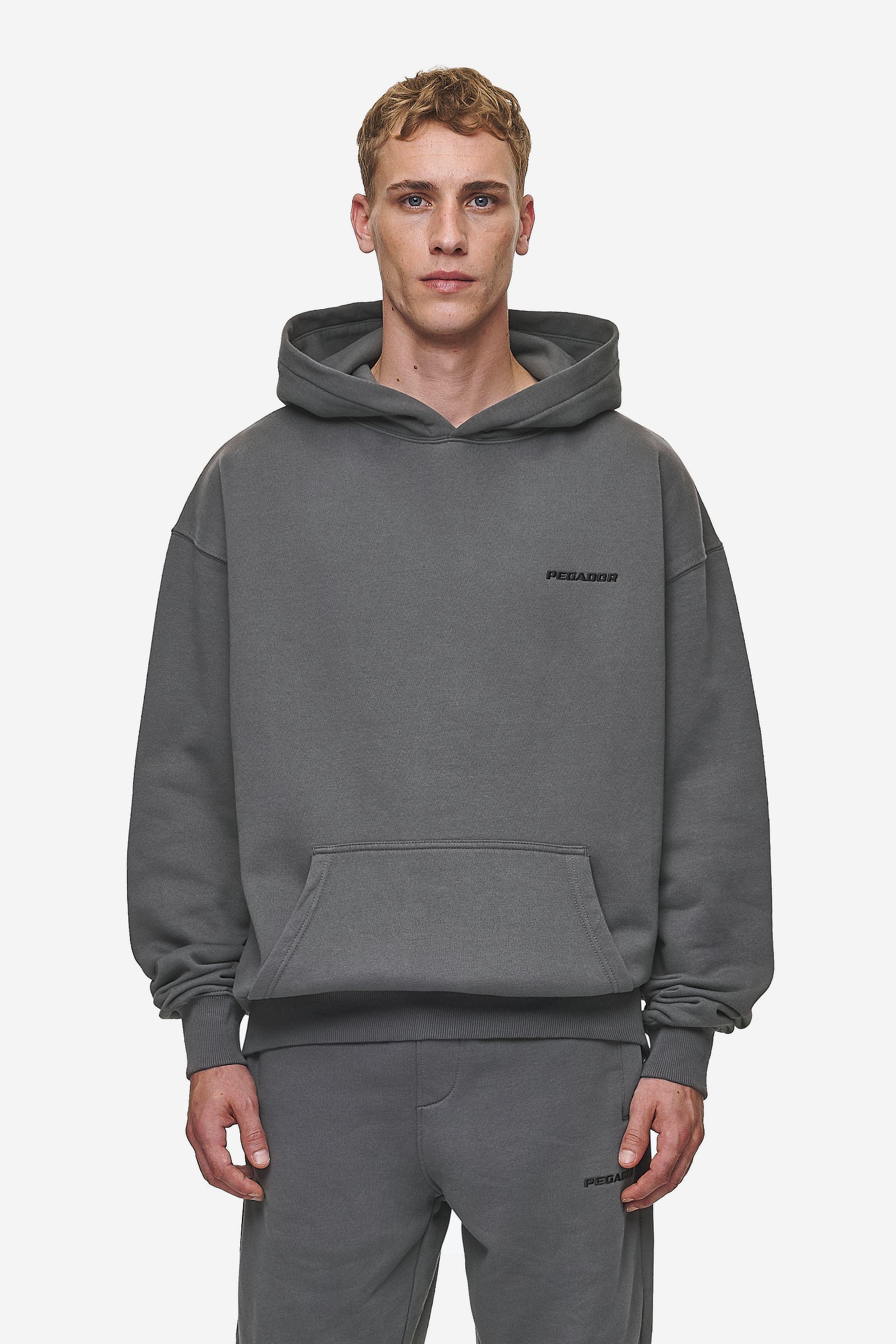 Logo Oversized Hoodie Washed Anthracite