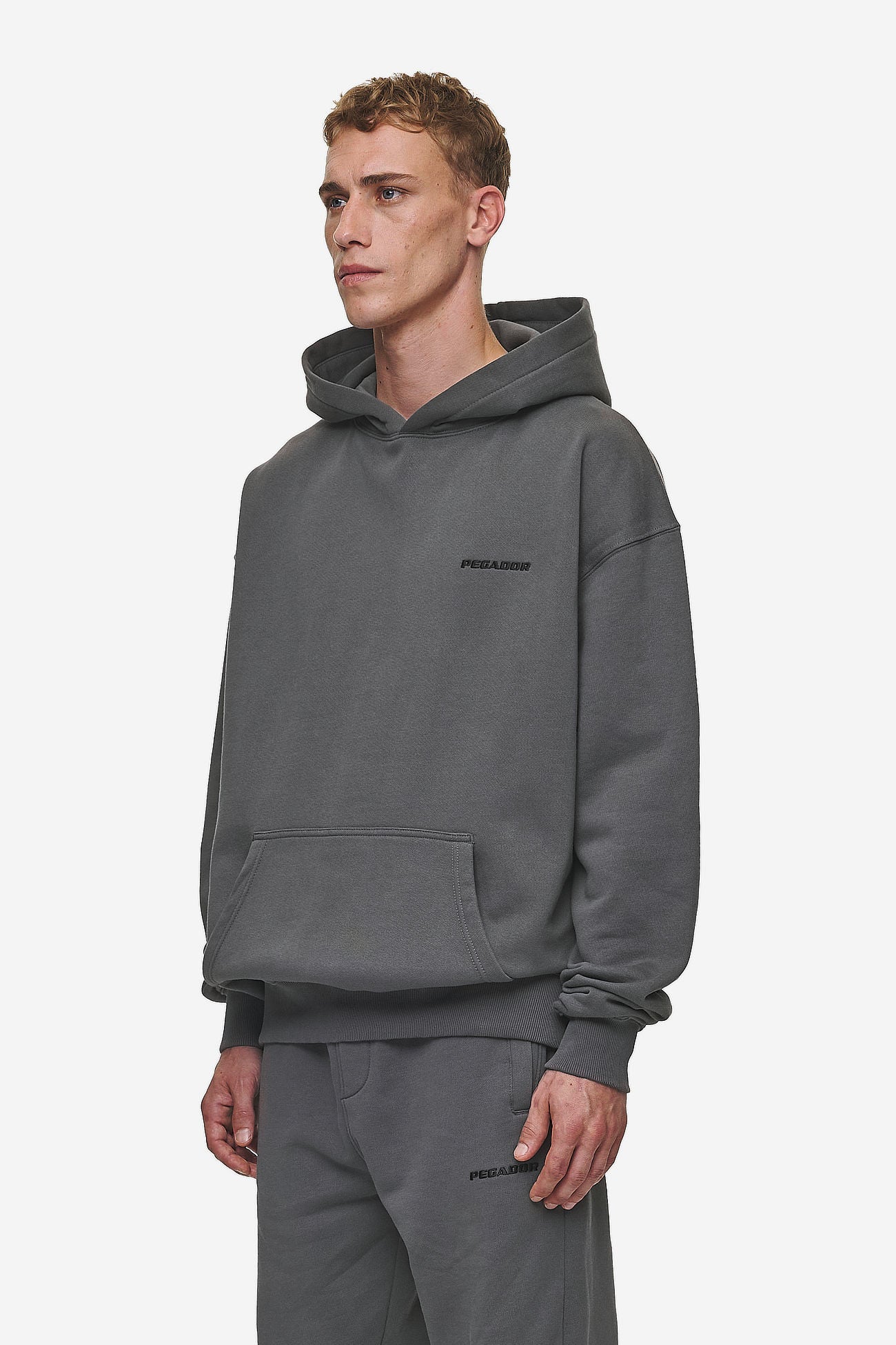 Logo Oversized Hoodie Washed Anthracite