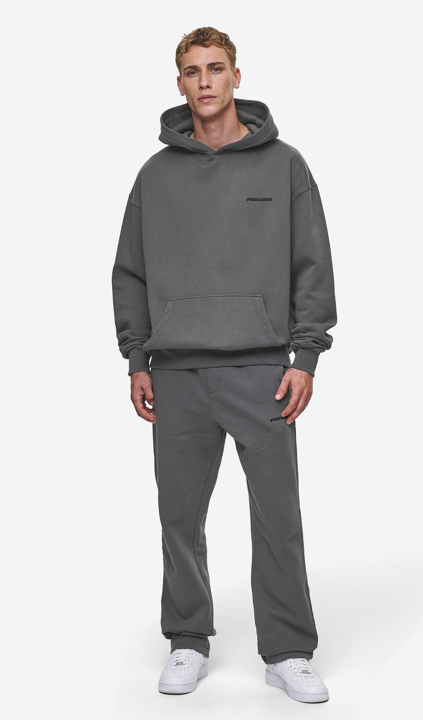 Logo Oversized Hoodie Washed Anthracite