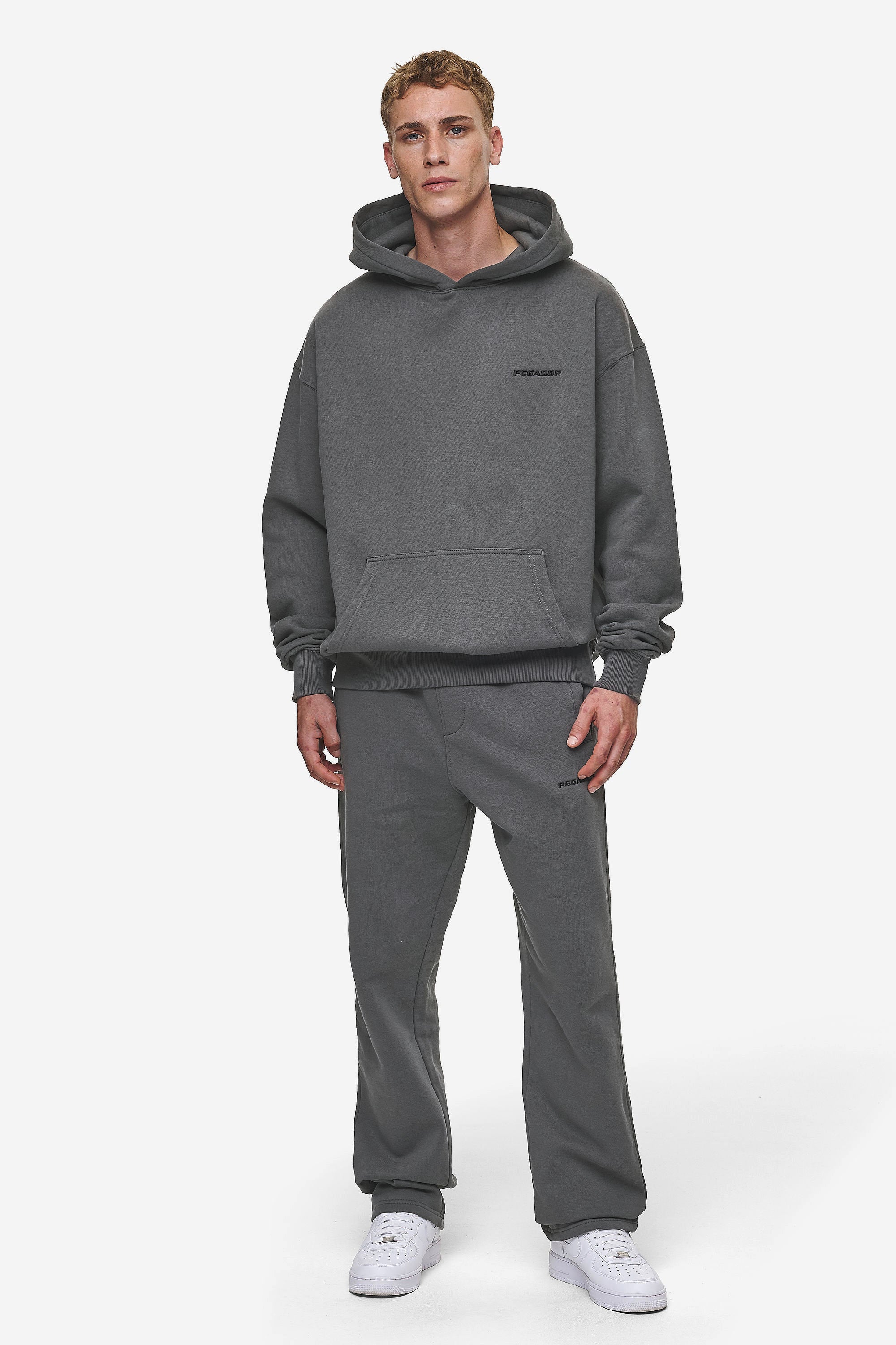 Logo Oversized Hoodie Washed Anthracite