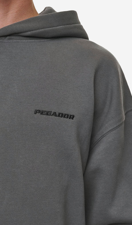 Logo Oversized Hoodie Washed Anthracite