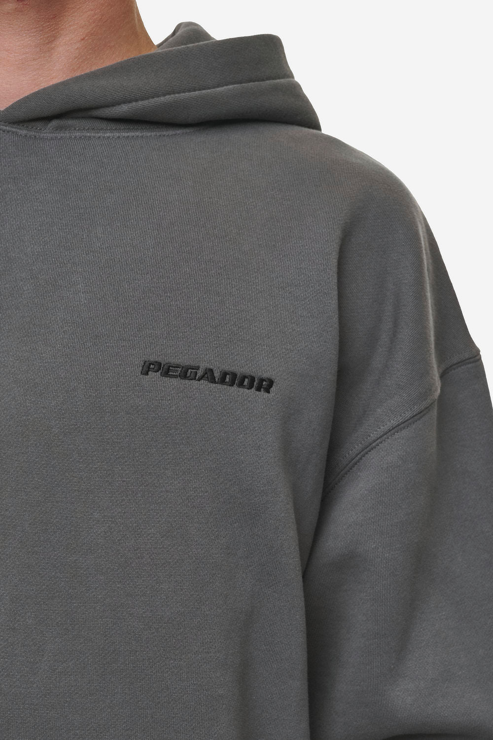 Logo Oversized Hoodie Washed Anthracite