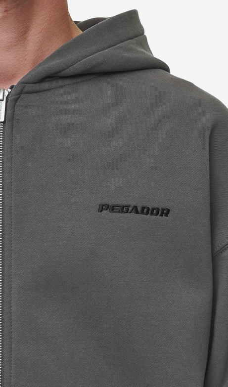 Logo Oversized Sweat Jacket Washed Anthracite