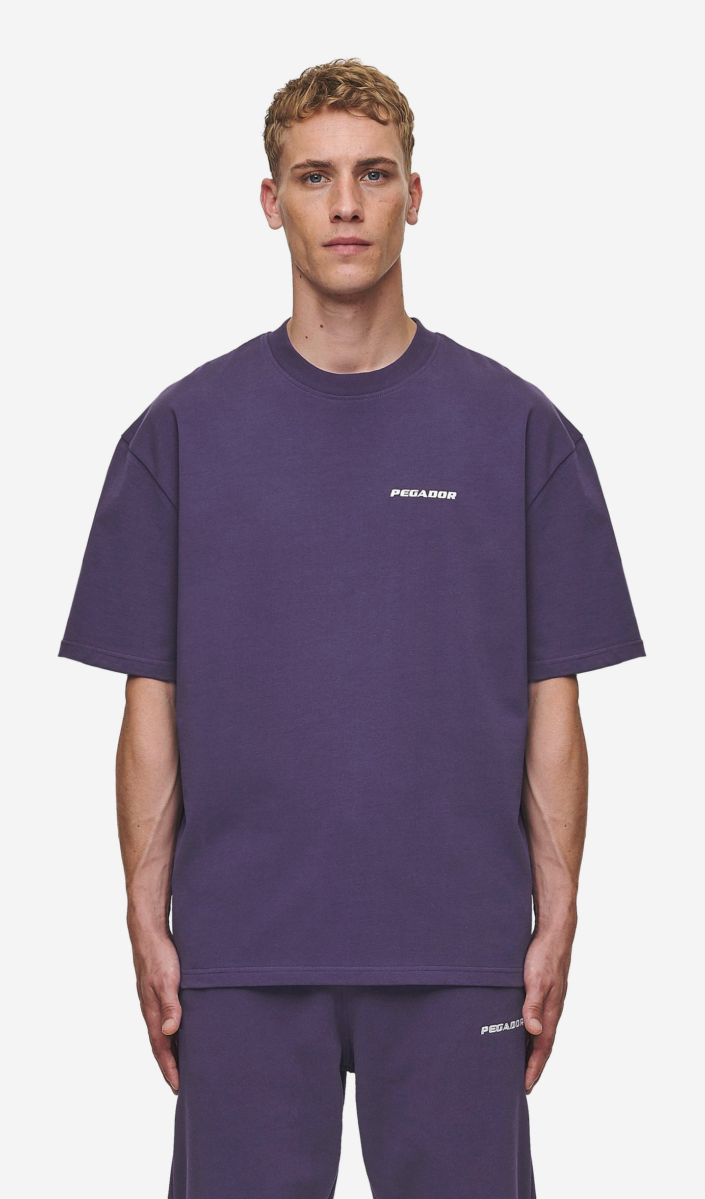 Logo Oversized Tee Washed Deep Purple
