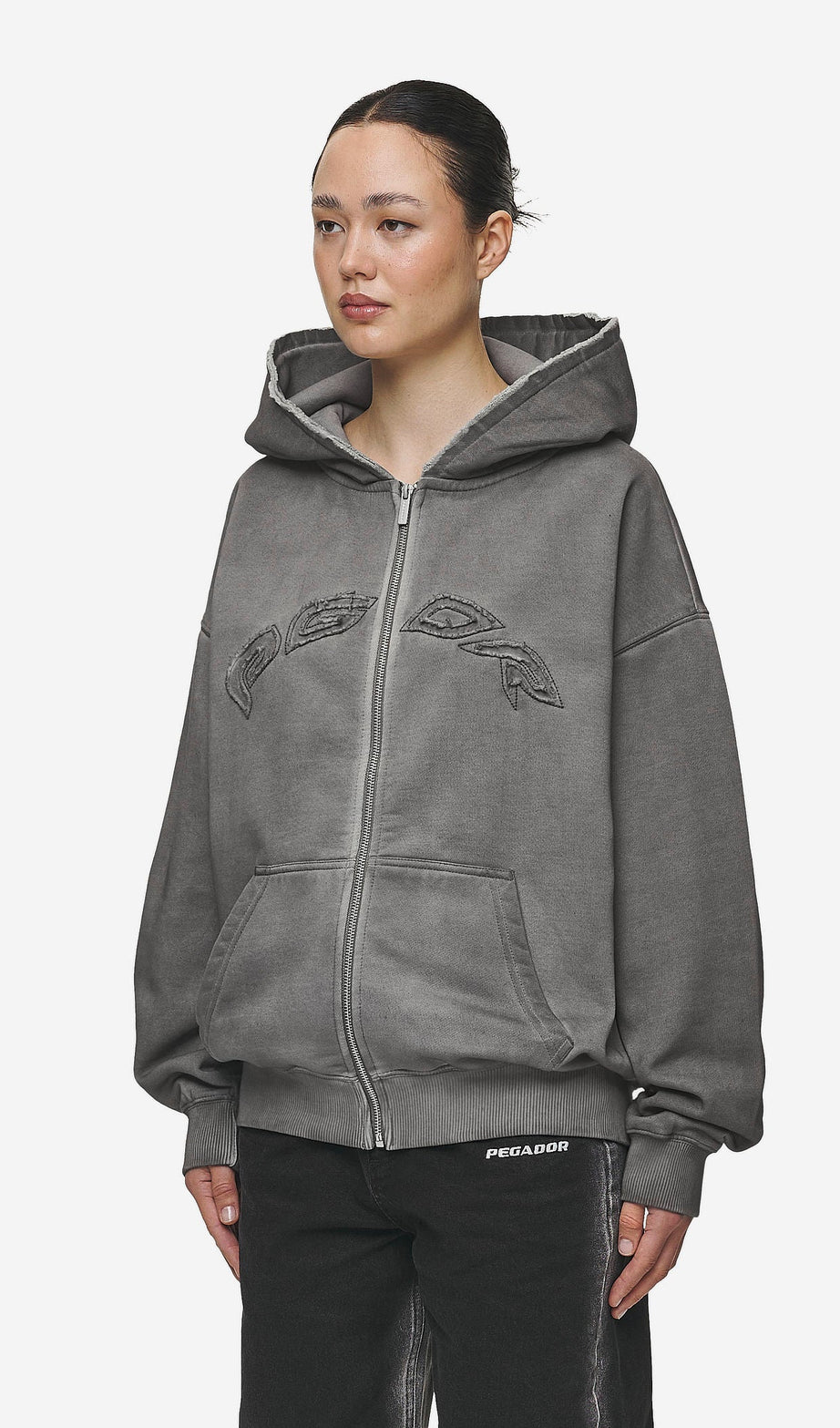 Julia Oversized Sweat Jacket Oil Dyed Deep Grey
