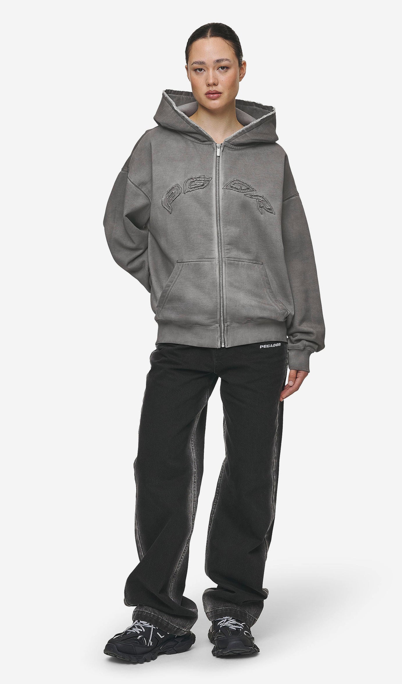 Julia Oversized Sweat Jacket Oil Dyed Deep Grey