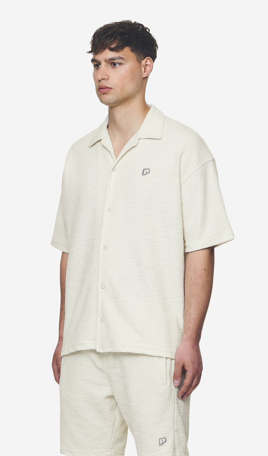 LIBCO STRUCTURED KNIT SHIRT SALTY CREAM