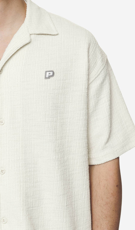 LIBCO STRUCTURED KNIT SHIRT SALTY CREAM
