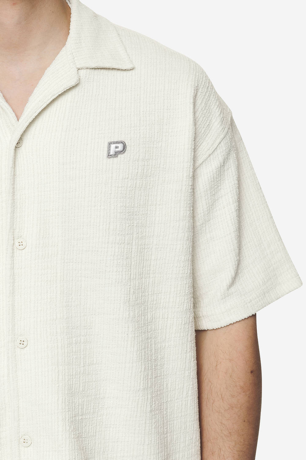 LIBCO STRUCTURED KNIT SHIRT SALTY CREAM