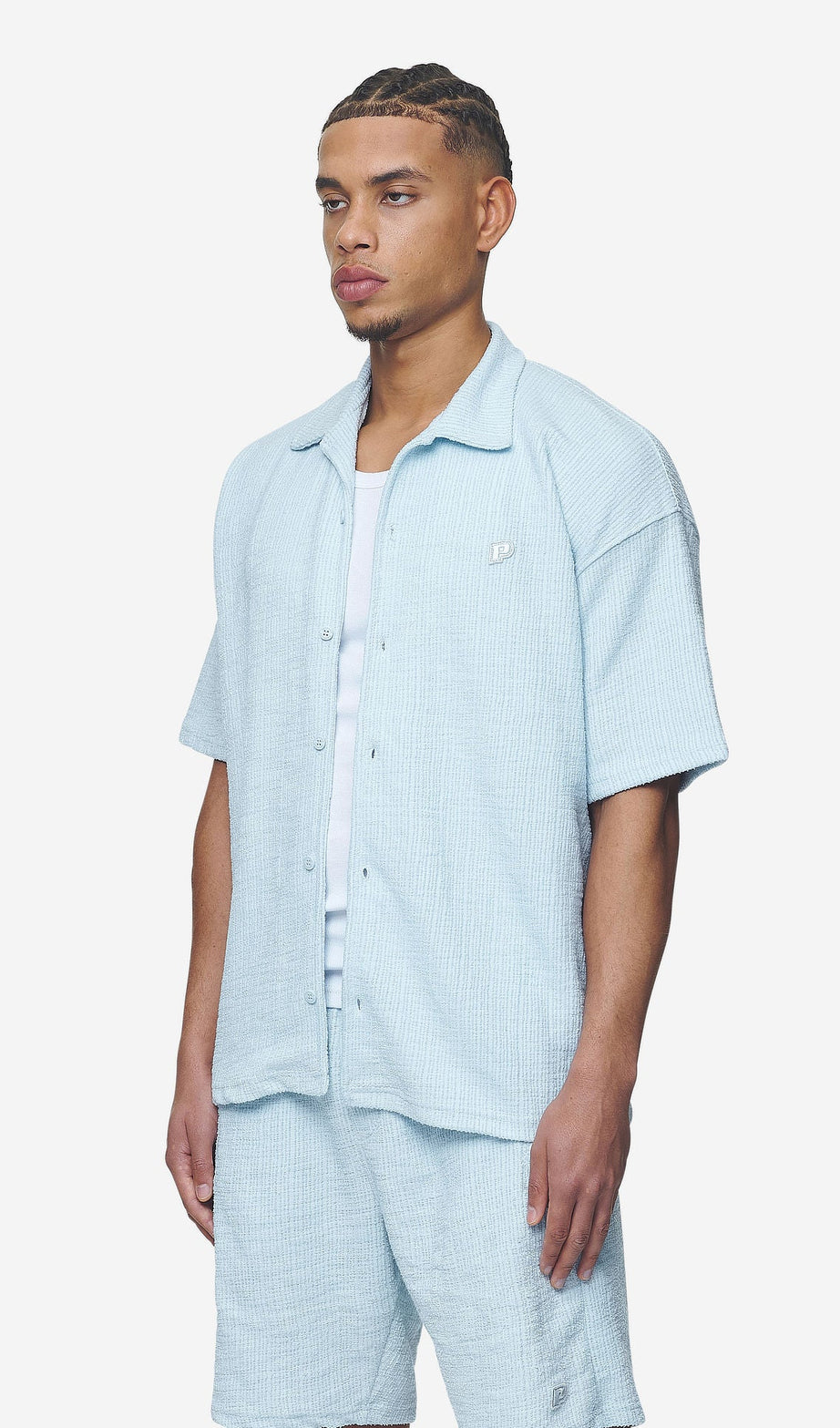 LIBCO STRUCTURED KNIT SHIRT BABY BLUE
