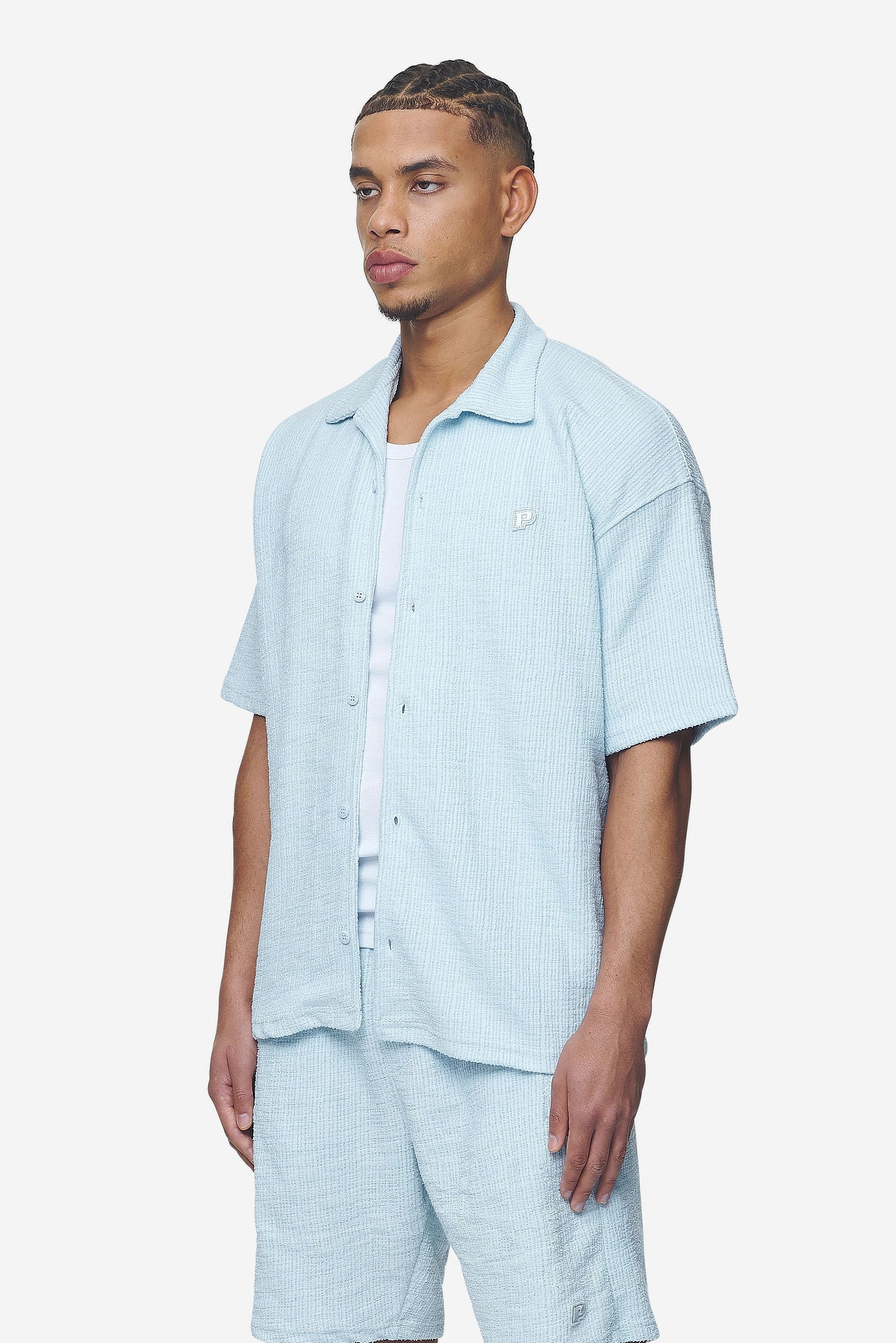 LIBCO STRUCTURED KNIT SHIRT BABY BLUE