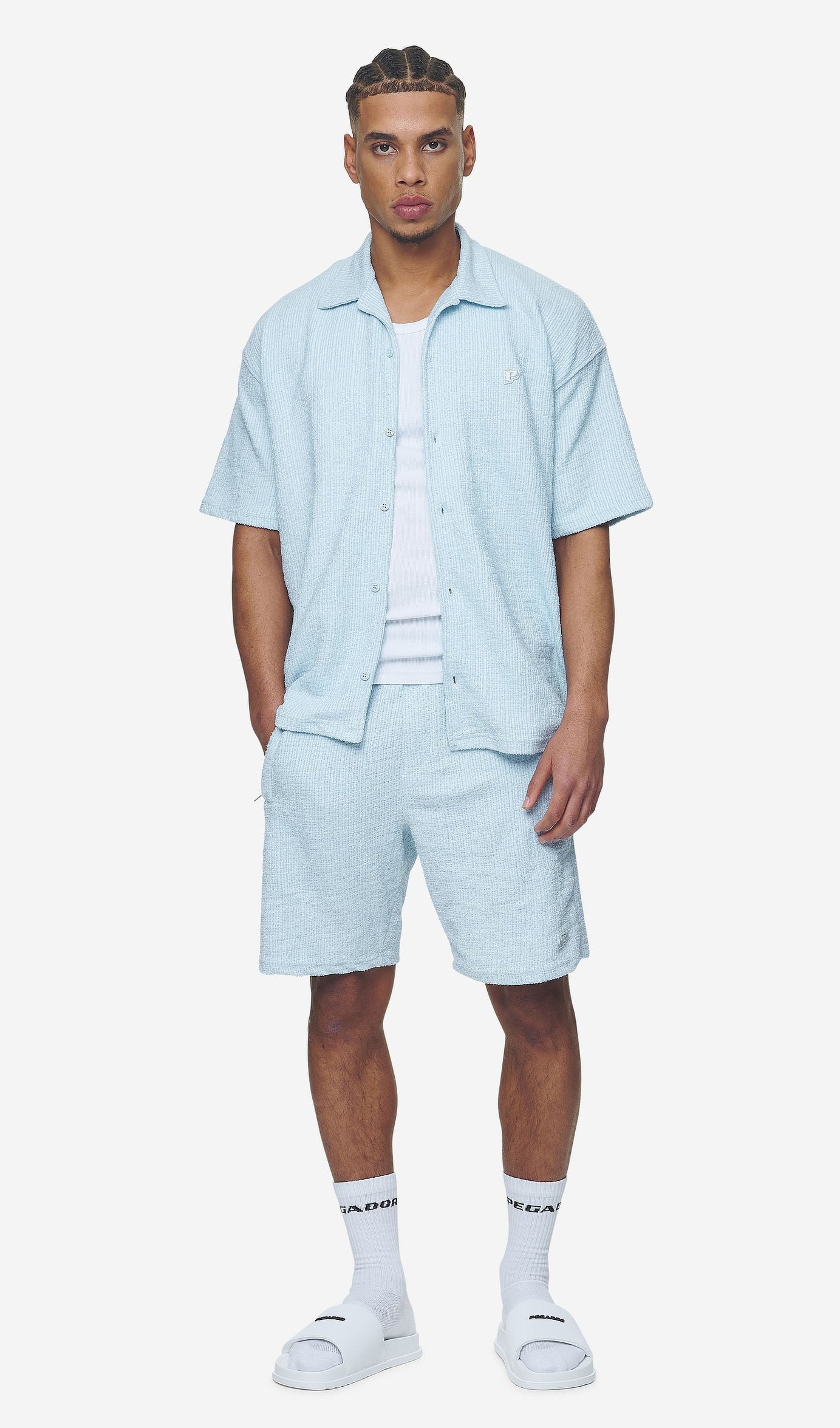 LIBCO STRUCTURED KNIT SHIRT BABY BLUE