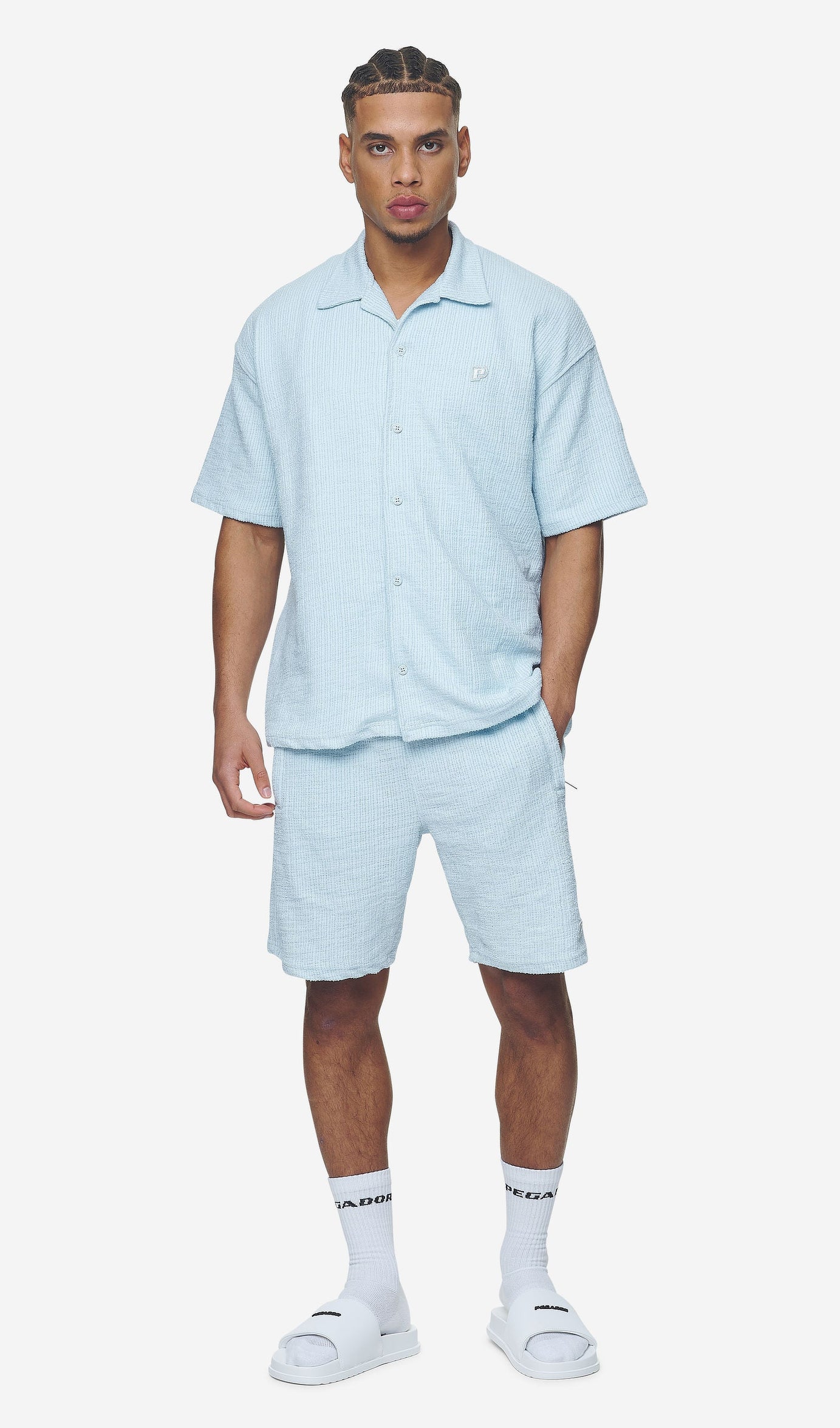 LIBCO STRUCTURED KNIT SHIRT BABY BLUE