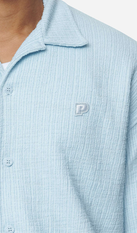 LIBCO STRUCTURED KNIT SHIRT BABY BLUE