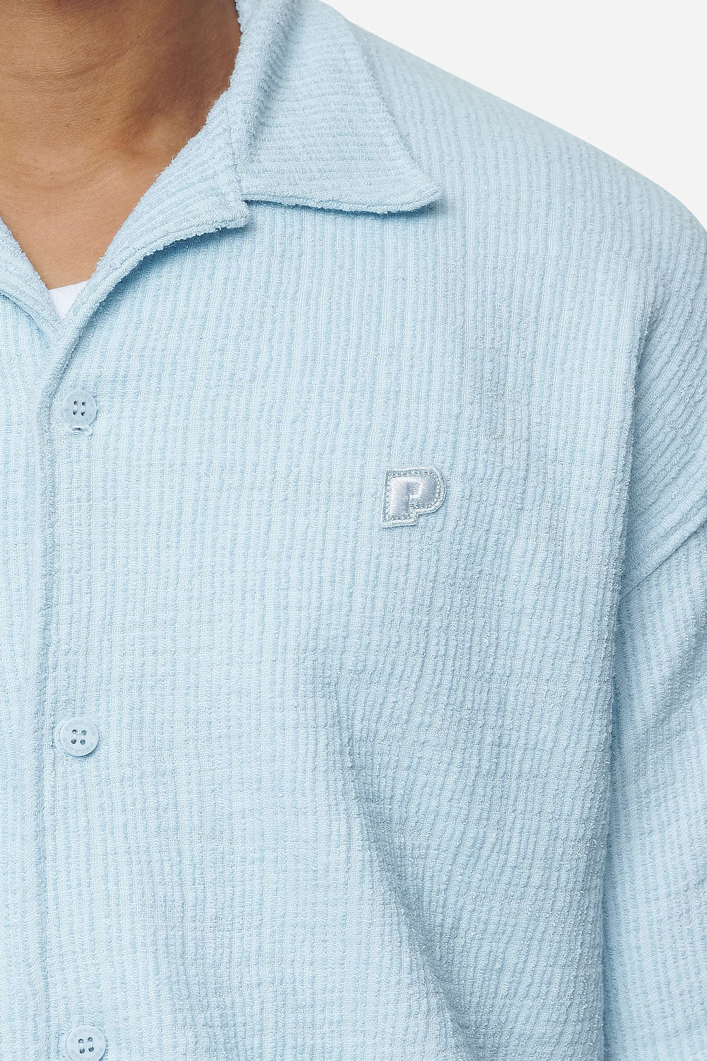 LIBCO STRUCTURED KNIT SHIRT BABY BLUE