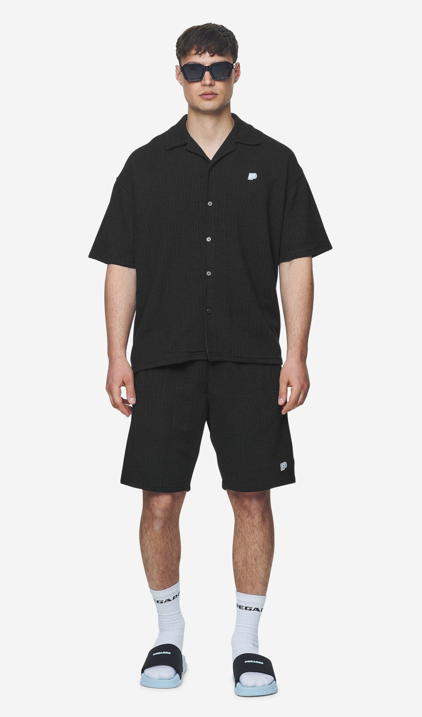 LIBCO STRUCTURED KNIT SHORTS BLACK