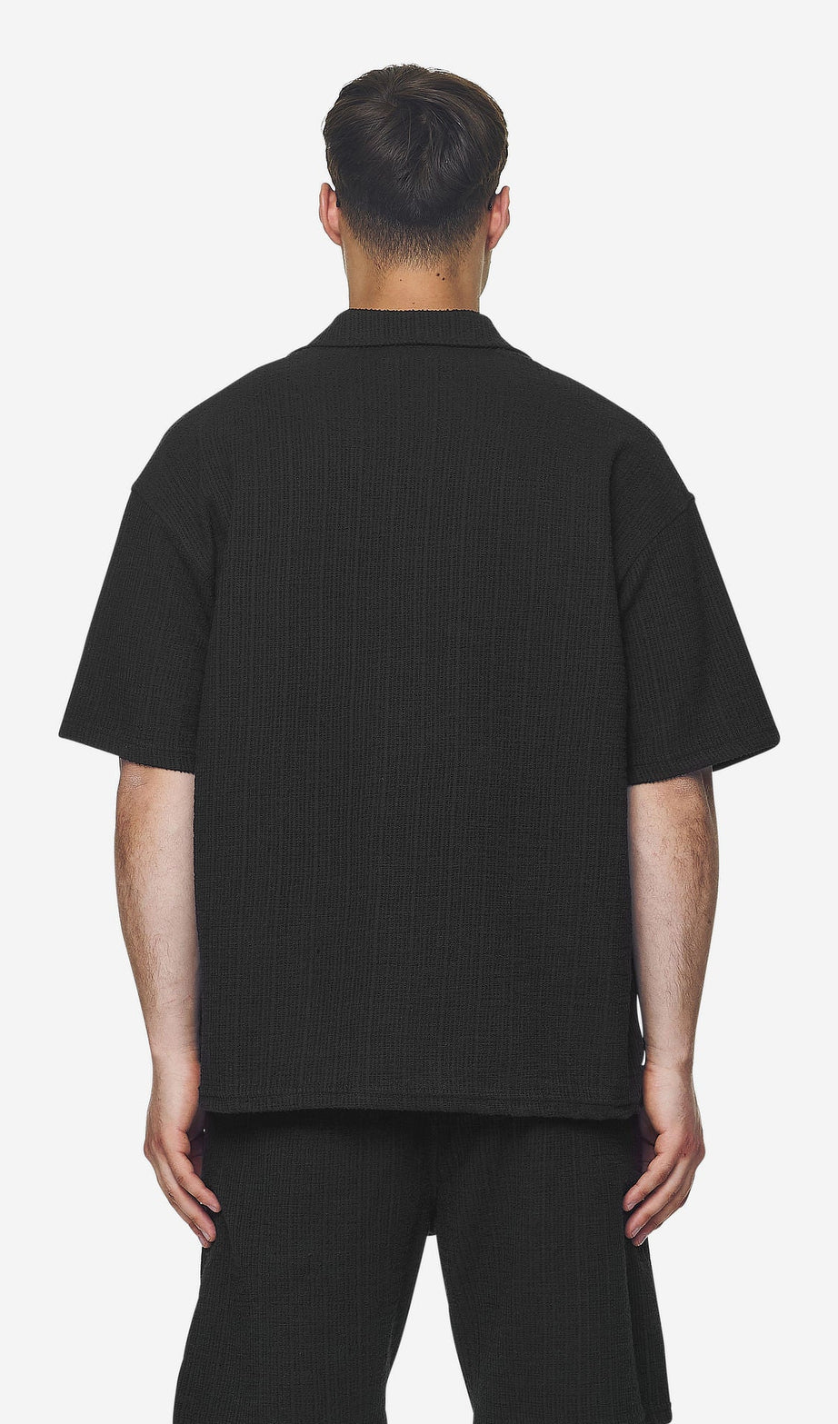 LIBCO STRUCTURED KNIT SHIRT BLACK