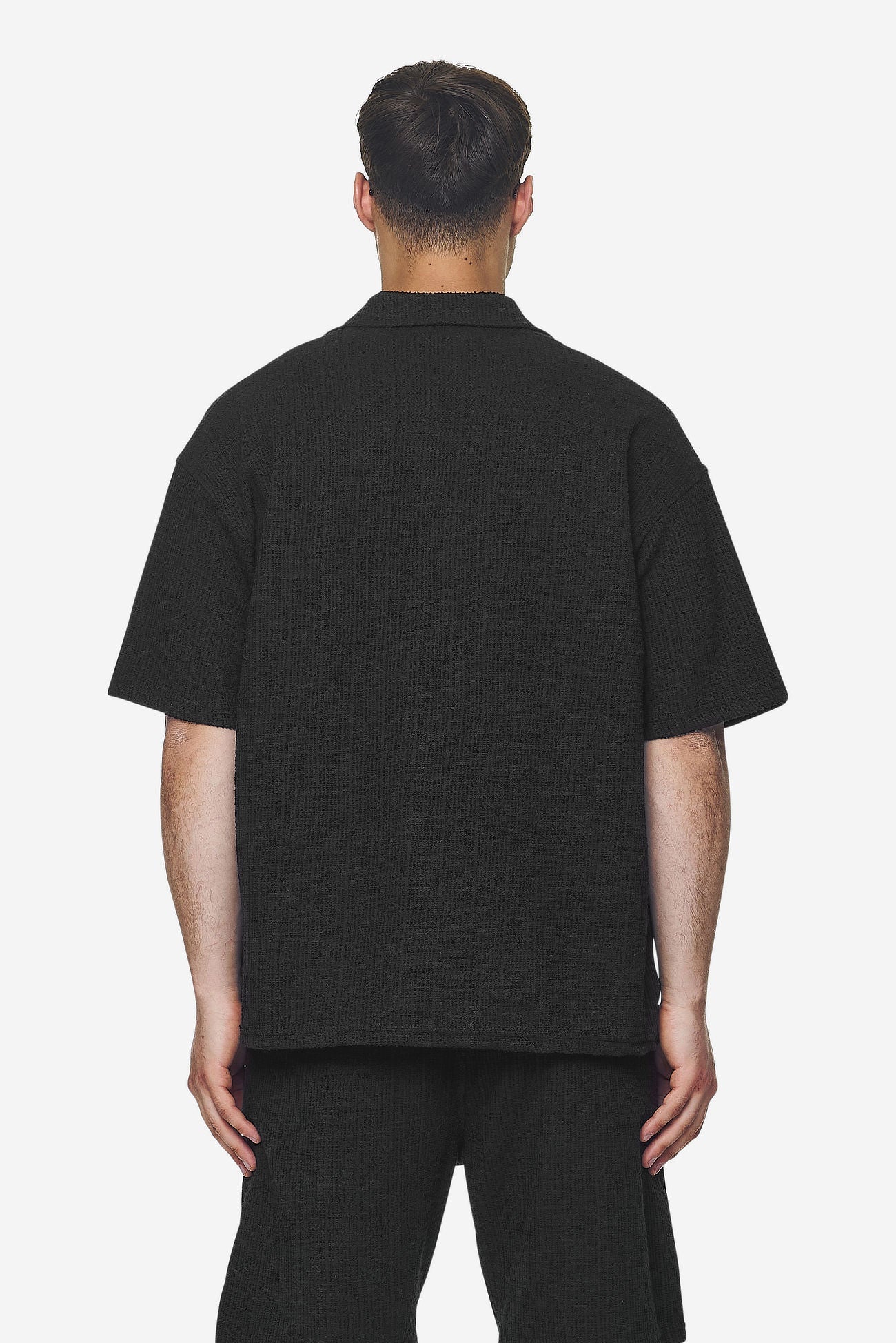 LIBCO STRUCTURED KNIT SHIRT BLACK