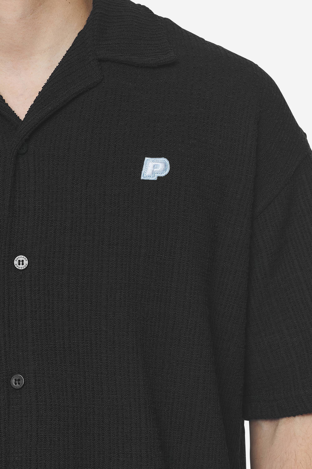 LIBCO STRUCTURED KNIT SHIRT BLACK