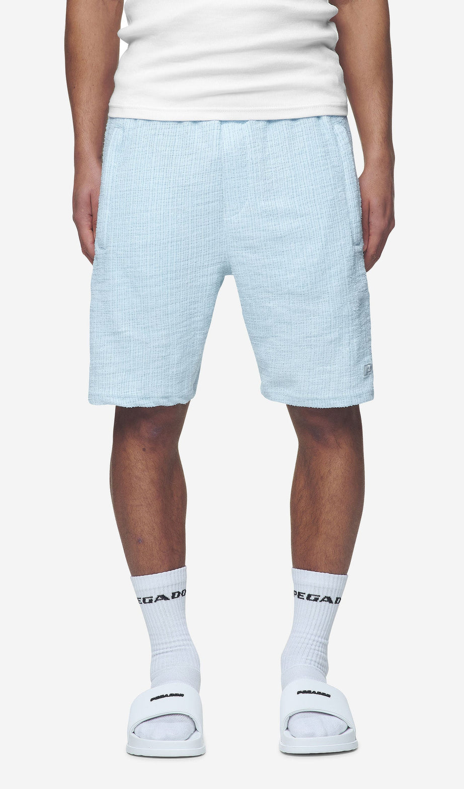 LIBCO STRUCTURED KNIT SHORTS BABY BLUE