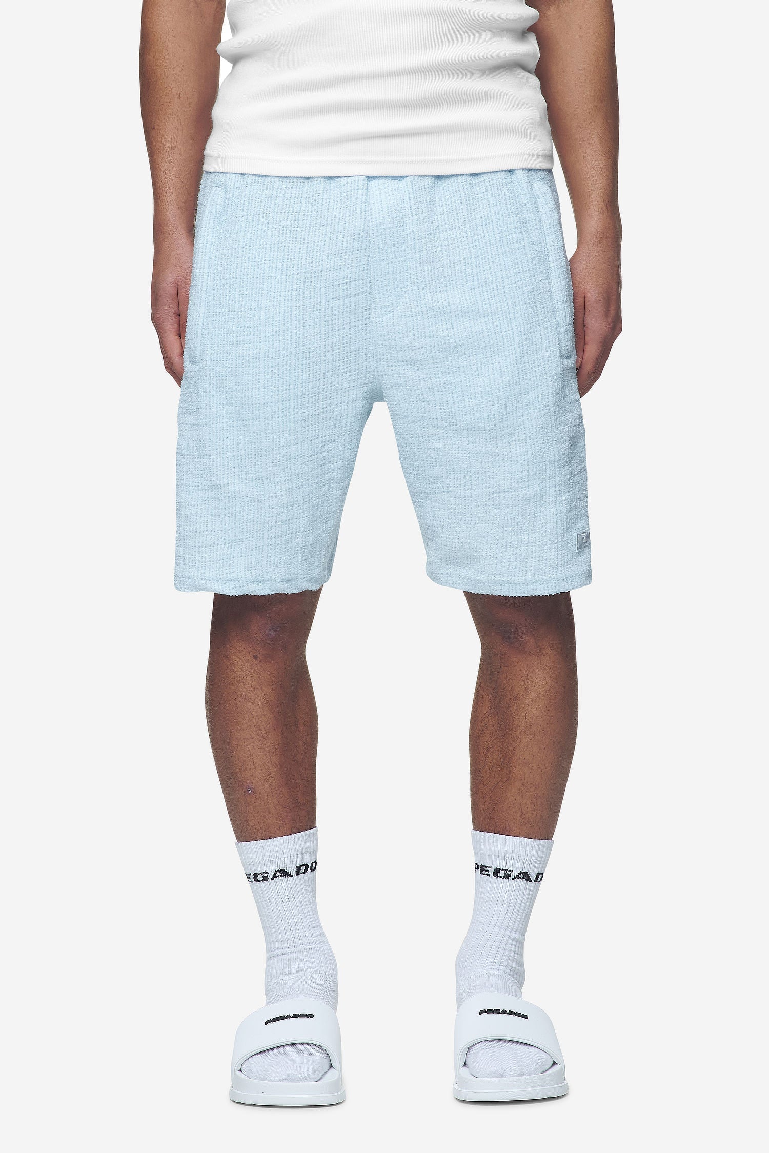 LIBCO STRUCTURED KNIT SHORTS BABY BLUE
