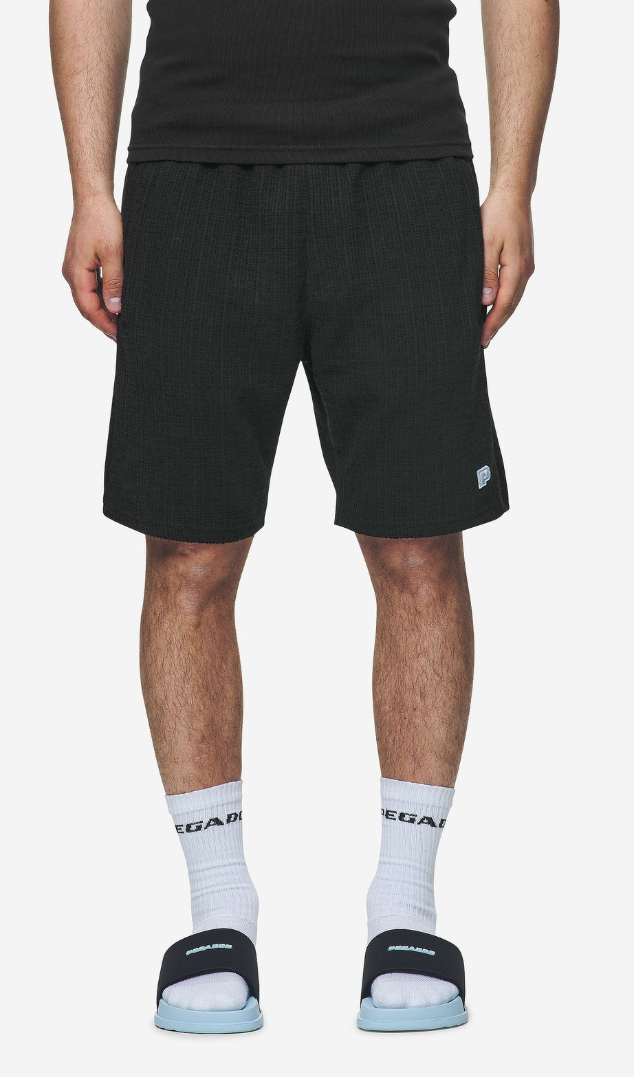LIBCO STRUCTURED KNIT SHORTS BLACK