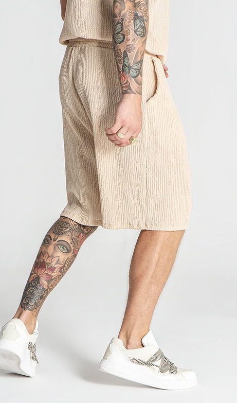 BEIGE RESORT SHORTS - Drakkar shop