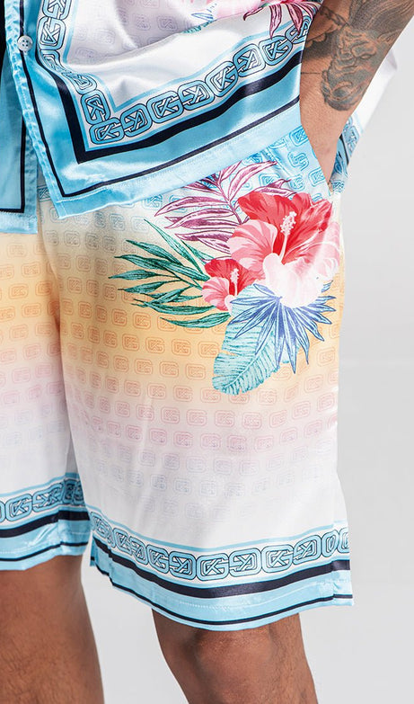 BLUE TROPICANA SHORTS - Drakkar shop