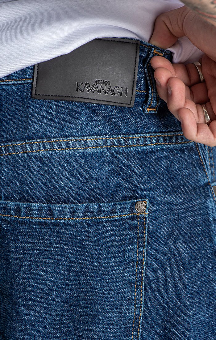 DARK BLUE ECHO BALLOON RIPPED JEANS - Drakkar shop