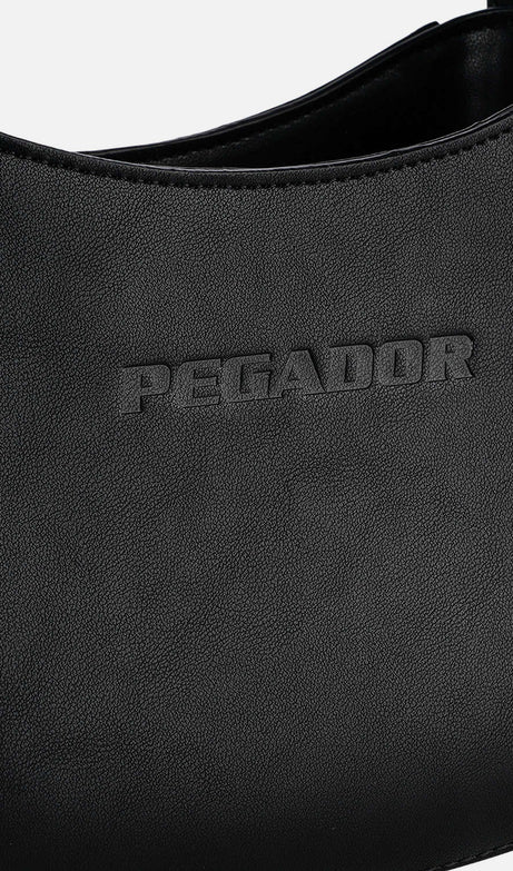 MONA LOGO FAUX LEATHER HANDBAG BLACK - Drakkar shop