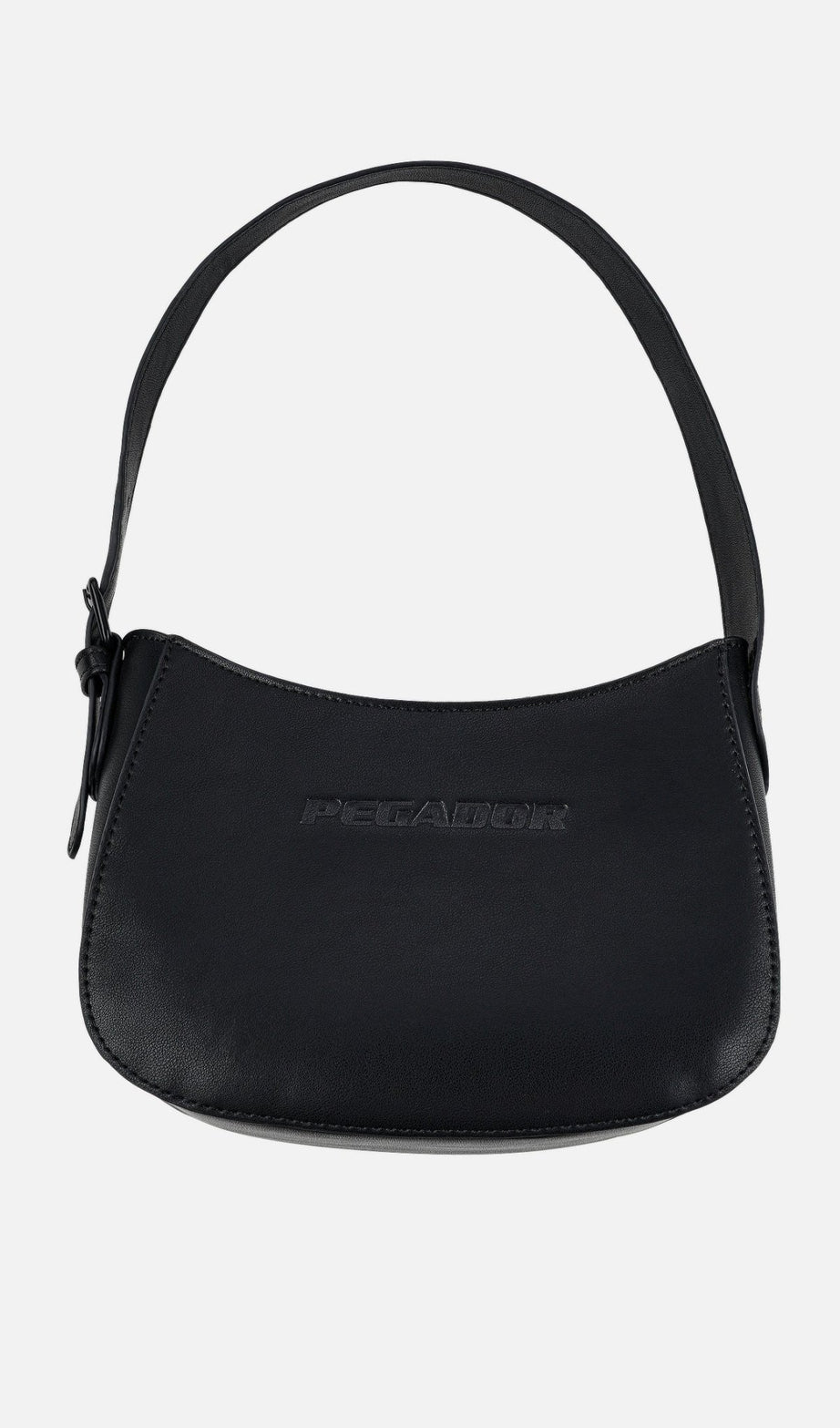 MONA LOGO FAUX LEATHER HANDBAG BLACK - Drakkar shop